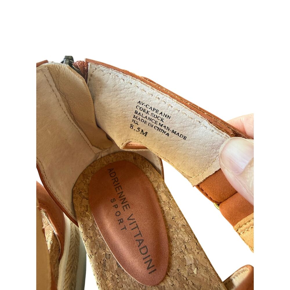 Adrienne Vittadini Women's Brown Platform Heel Cape Ann Jute Sandals Size 8.5M - Picture 5 of 8